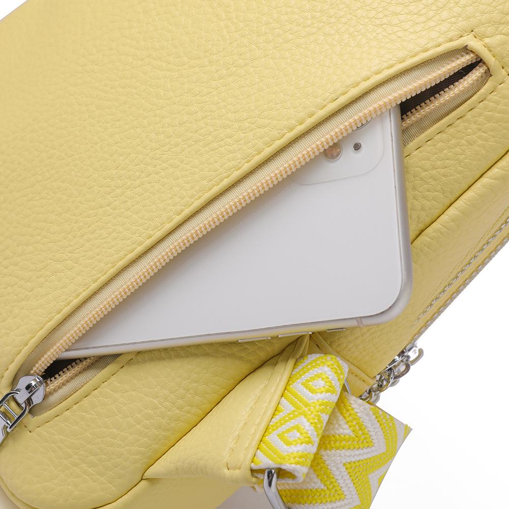 Women Chest Bag PU Leather Fashion Shoulder Bag Simple Casual Chest Waist Pocket