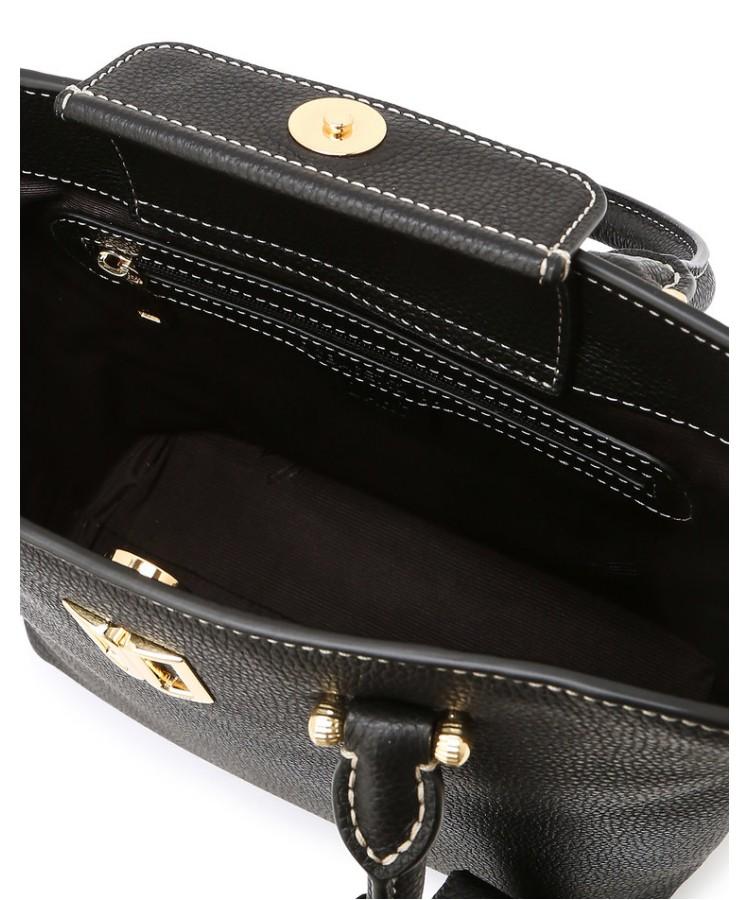 Daks Womens Accessories Black Dd Logo Cowhide Tote Bag_Dcba6E752Bk
