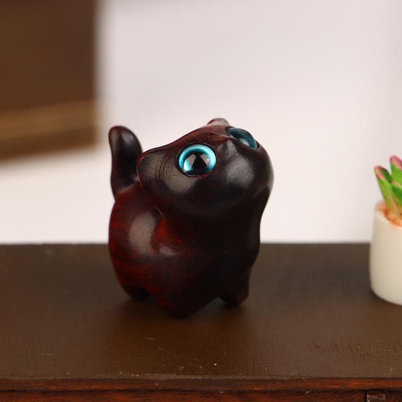 Büyüleyici Ahşap Yavru Kedi Figürini - Ev İçin El Yapımı Kedi Dekoru, Mükemmel Hediye Fikri Kedi Figürini Kedi Aksesuarları