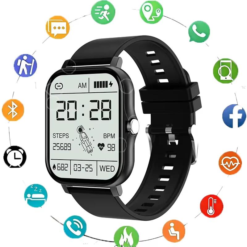 New Full Touch Screen Smart Watch for Men Women Gift Sports Fitness Watch Bluetooth Call Digital Smartwatch