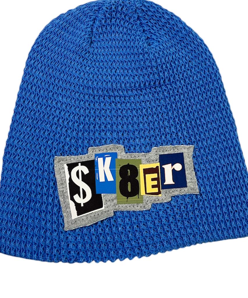 SK8ER ROCK Collage Pop Logo Beanie ((Blue))