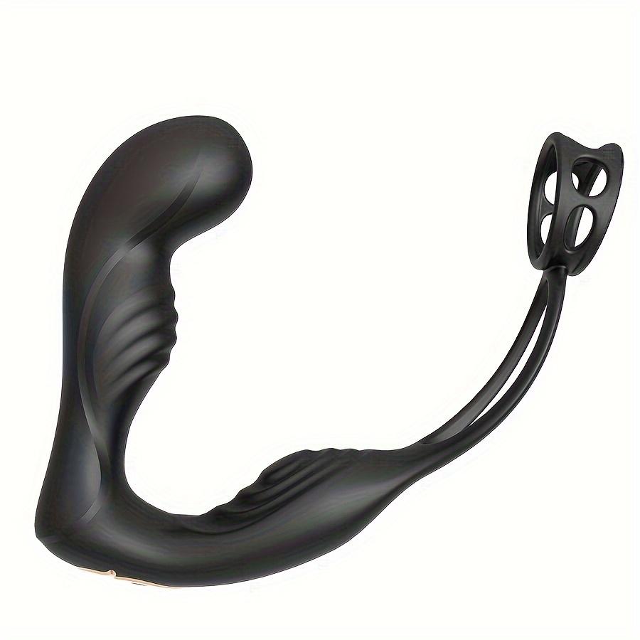 Dual motor Male Vibrator Double Ring Anal Plug Vibrator Silicone Men Prostate Stimulation Toy for Beginners Male Couple