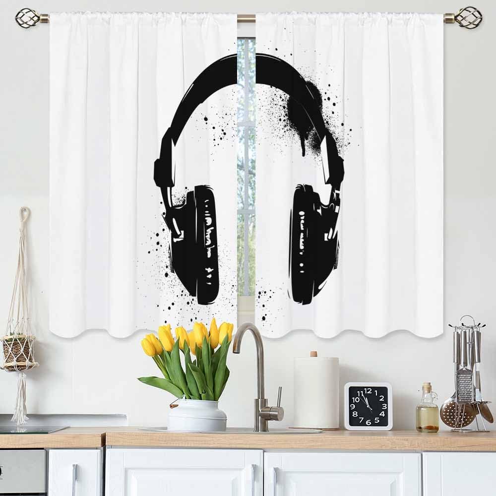 Oranges and Lemons Kitchen Curtains Tropical Fruit Slice Floral Leaves Fresh Short Tier Curtains for Bathroom Cafe Small Window