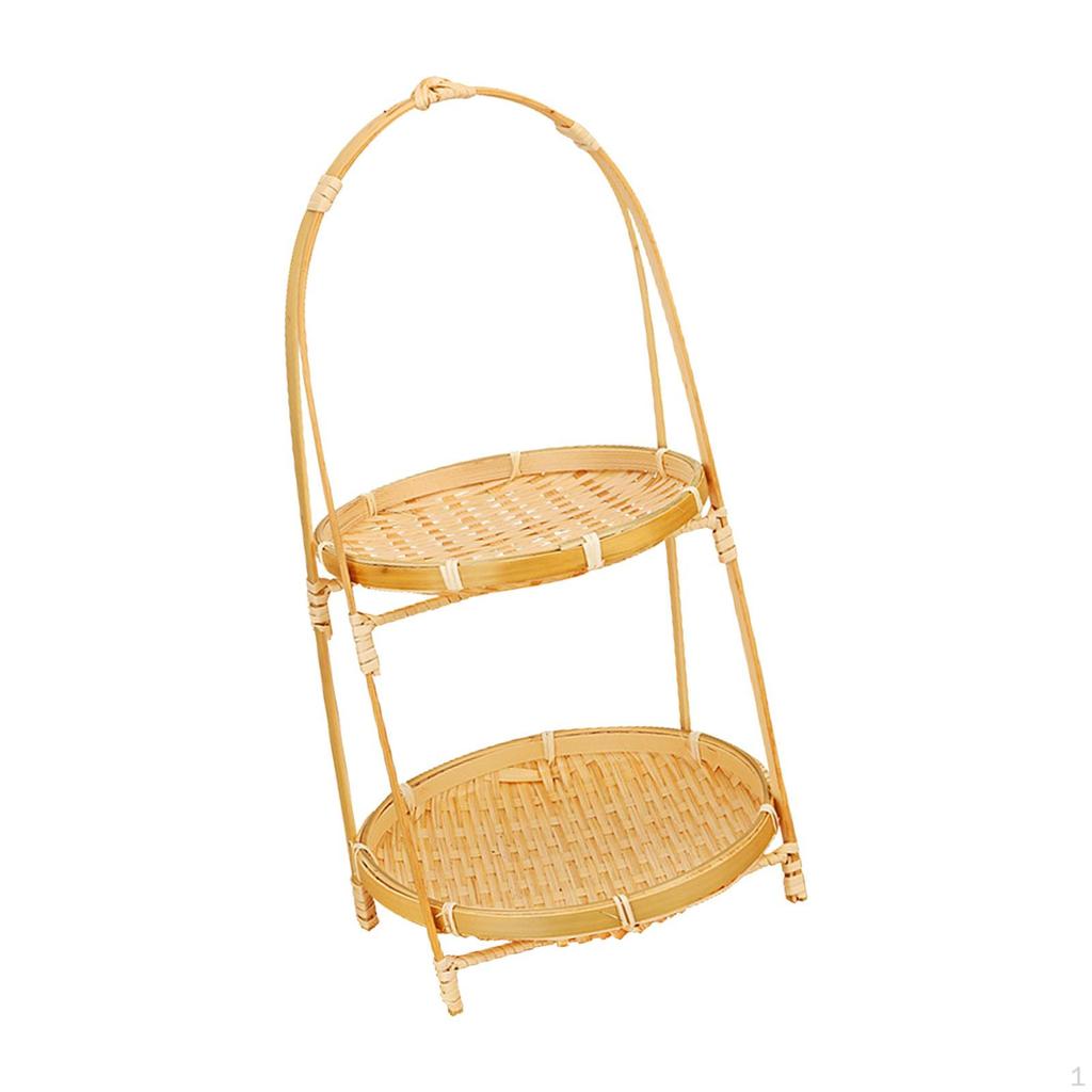 Handgewebte Obstkorb Brot Gemüse Lagerung Stehen Tabletts Platte Lebensmittel