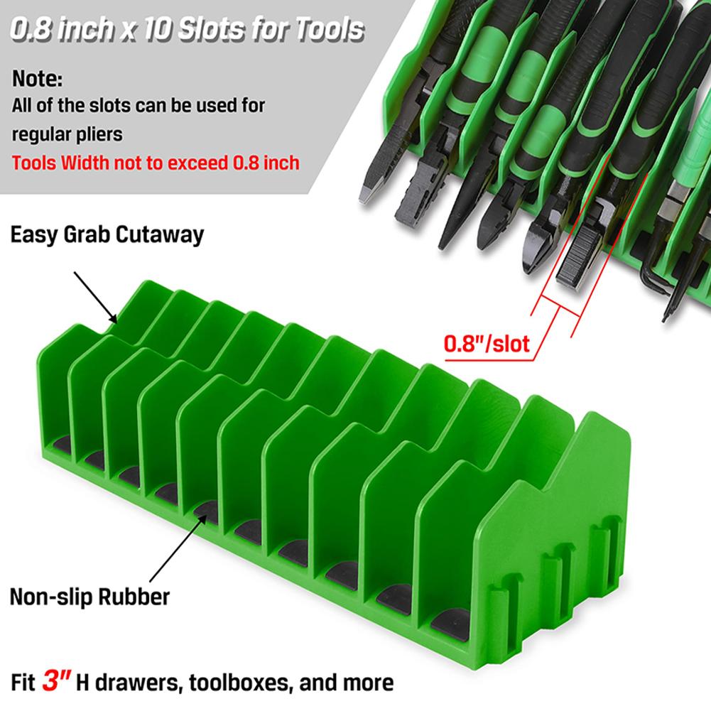Plier Organizer Rack 10 Slots Space-Saving Keep Pliers Cutters Wrench Organized In Tool Drawer Toolbox Garage Tool Storage Shelf