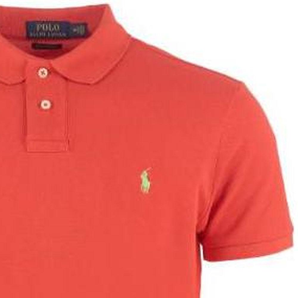 Polo Ralph Lauren SS22 Solid Color Simple Short Sleeve Polo Shirt Men Tops Red 710680784-269