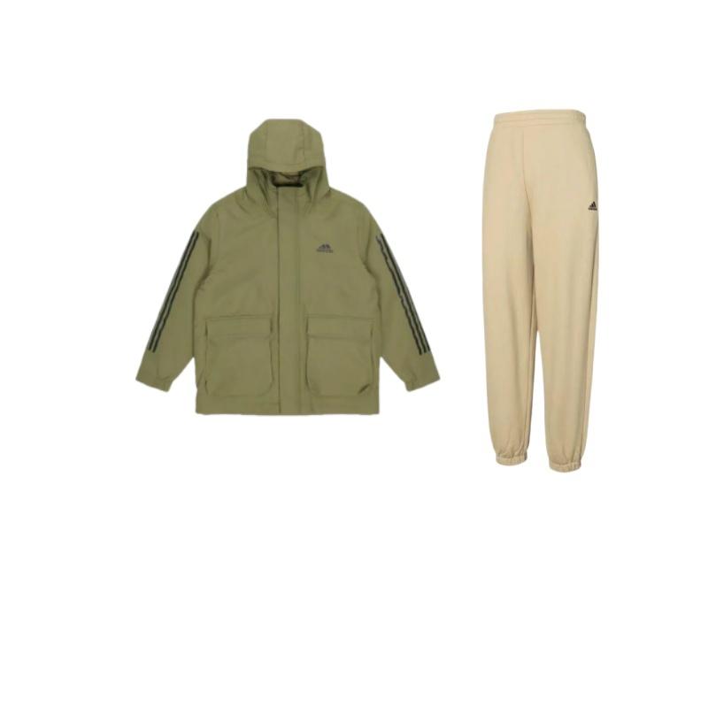 

Куртка с капюшоном и штаны с манжетами Adidas Utilitas, повседневный спортивный комплект, унисекс, комплекты IV7609+-GT1691 M