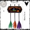 Enchanting Witches Broomsticks Parking Sign with 3 Wood Brooms Halloween Front Porch and Wall Decoration Party Supplies