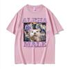 Alpha Männchen Lustige Katze Einhorn Regenbogen T-Shirt Unisex Damen Mode Kawaii Niedlich Kurzarm T-Shirt Baumwolle Locker Übergröße T-Shirt