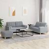 Vidaxl 3-Cz. Relaxation Set With Cushions, Light Grey, Fabric