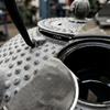 Cast Iron Tea Set Kettle 1.25L Steel Strainer Gray
