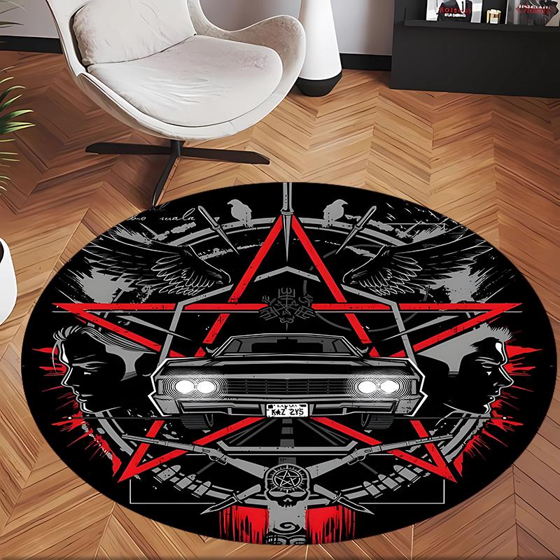 Supernatural (5) Round Office Rug Decorative Floor Rug for Office Bedroom Living Room and Home Space