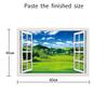 3D Window Frame Spring Landscape Wallpaper Stylish Nordic Blue White Natural Fake Window Window Waterproof Wall Decor for Living Protects Sticker,