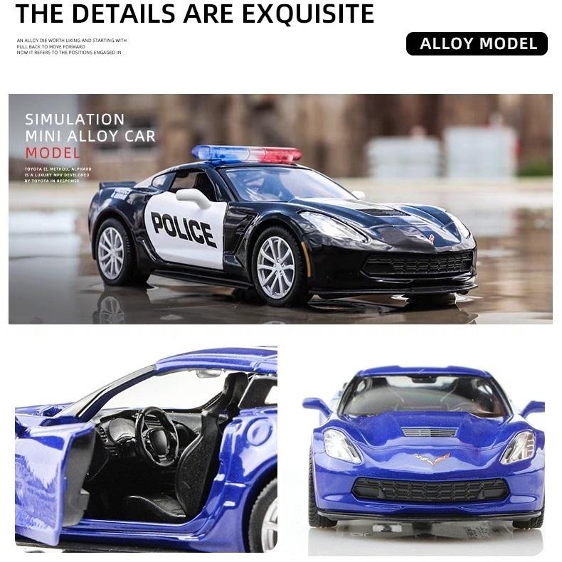 Chevrolet Corvette C7 Grand Sport Simulation Diecast & Toy Vehicle Pull Back Car & Doors Open RMZ City 1:36 Alloy Supercar Model