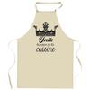 Kitchen Apron - Yvette Queen of the Kitchen - Breton Print - Thick Durable Cotton - Adjustable Ties