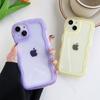Custodia per Telefono Traslucida con Bordo Ondulato per iPhone 16 15 14 Pro Max 13 12 11 Cover Posteriore Morbida in TPU