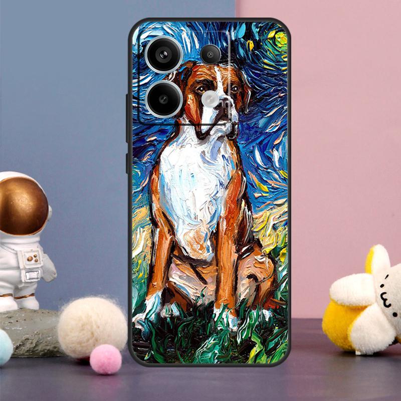 Cute Boxer Dog Puppy Case For Xiaomi Redmi Note 14 13 9 10 11 12 15 Pro Plus Redmi 15 15C 14C 10C 12C 13C Cover