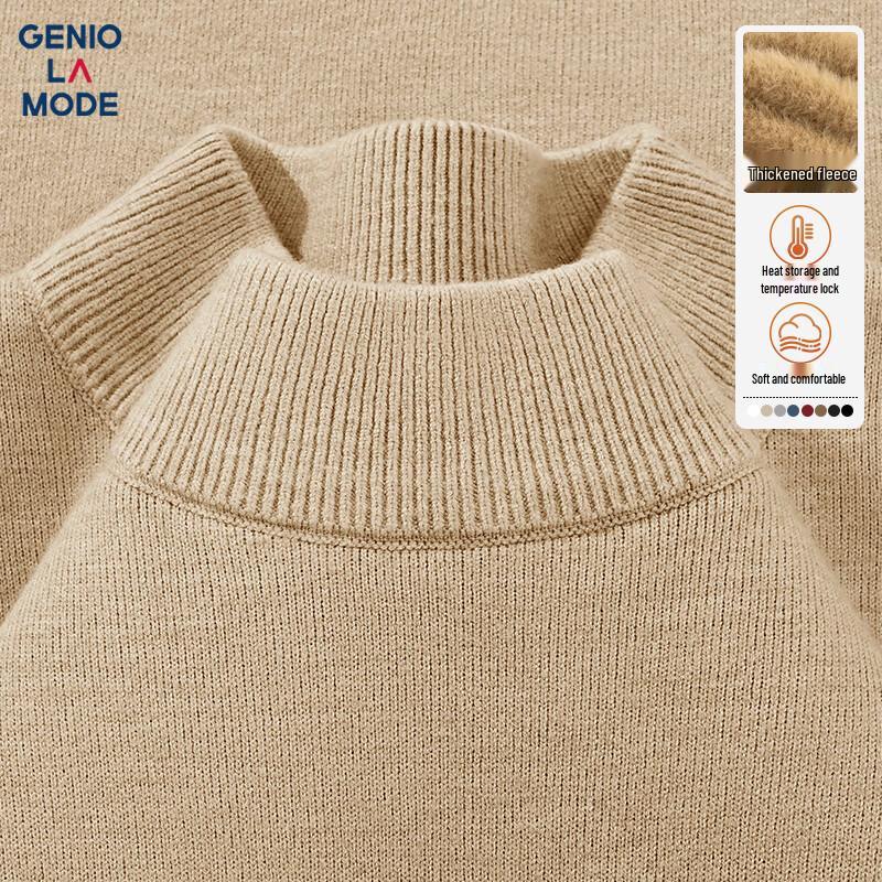 

GENIOLAMODE Men s Half-High Neck Fleece Sweater 2XL