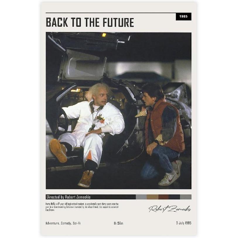 QUNAN Постер к фильму Назад в будущее Холст Постер Без рамы:12x18 дюймов(30x45cm)