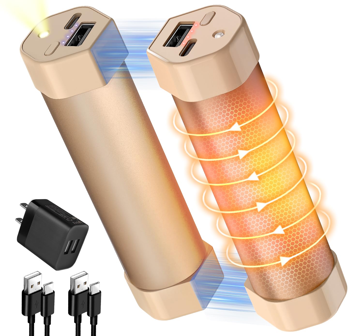 

Boweer Rechargeable Hand Full Fast 4 Temperature Up to 14 Hours of Continuous Portable Large Flashlight Magnetic Fast Disaster Winter Gift Warmer,