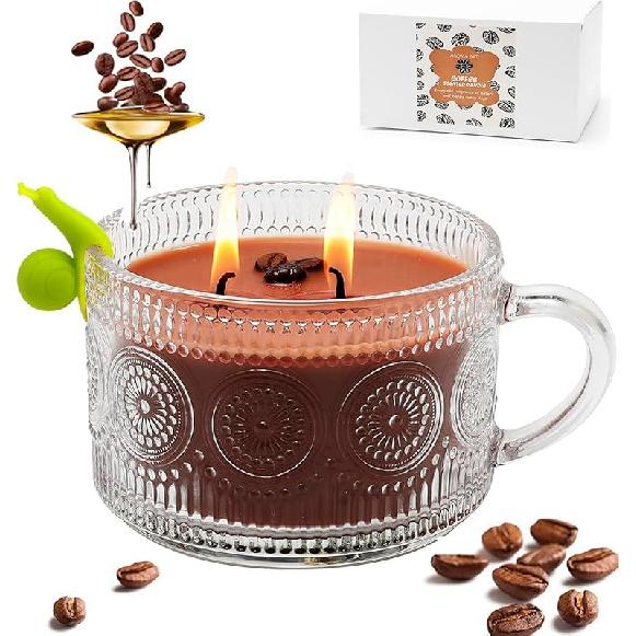 Mosthink Espresso Martini Scented Candle for Home, 100% Natural Soy Wax Coffee Candles Gift for Women Man Bar Scented, 12.7oz Aromatherapy Candles Coffee Vanilla Caramel