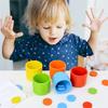 Non-Toxic Montessori Color Sorting Toys For Toddlers 2-4 Years Wooden Matching Game Color Classification Cup Preschool Educational Gift