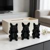 French Bulldog Statue Ornament, Listen, Look, Speak Wisdom Puppy Statue, Perfect Gift for Smart and Satirical Dog Lovers