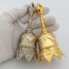 Vintage Elegant Lotus Bell Hand-cranked Copper Bell Temple Church Bell Old Man Bell Christmas Bell Hanging Home Decoration