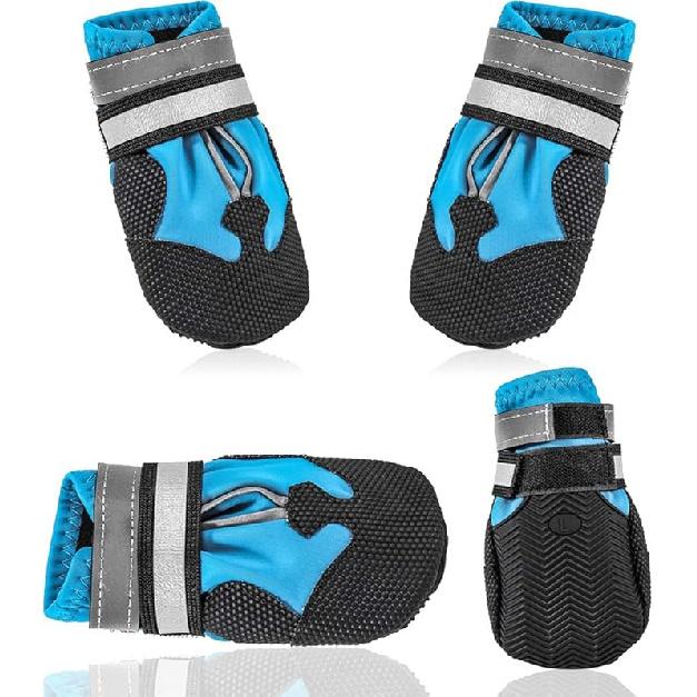 

Водонепроницаемые ботинки для собак, противоскользящие пинетки, с регулируемым ремешком и светоотражающей полосой, премиальная защита лап, подходят для средних и крупных собак(4шт) L ( 2.56″ width )