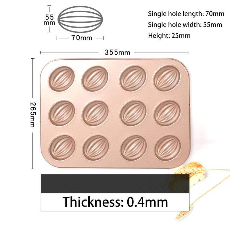 Cake Mold Carbon Steel 6 9 12 Cavities Nonstick Baking Pan Bread Tray for Professional Home Kitchen Use