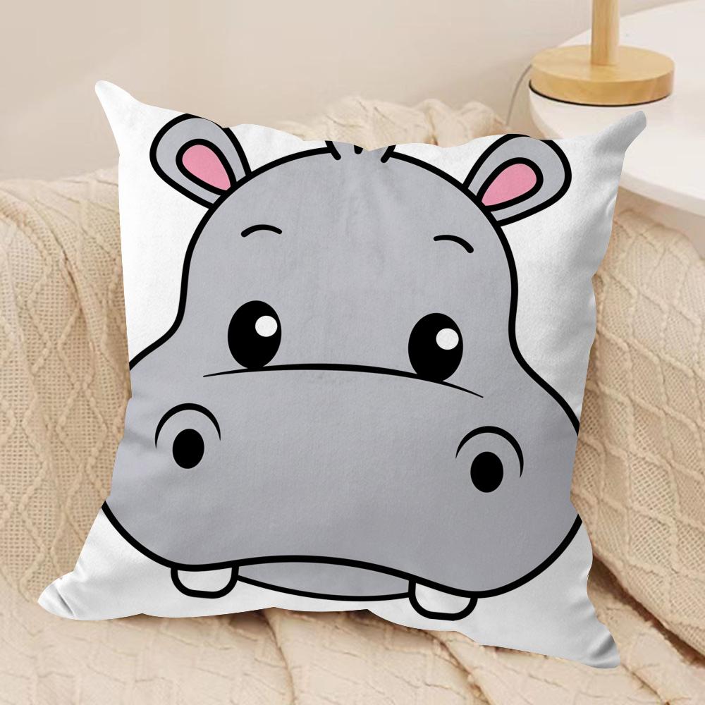 Cartoon Animal Child Kids Cushion Cover Silky Short Plush Invisible Zipper Dustproof Sofa Pillow Case For Home Decor