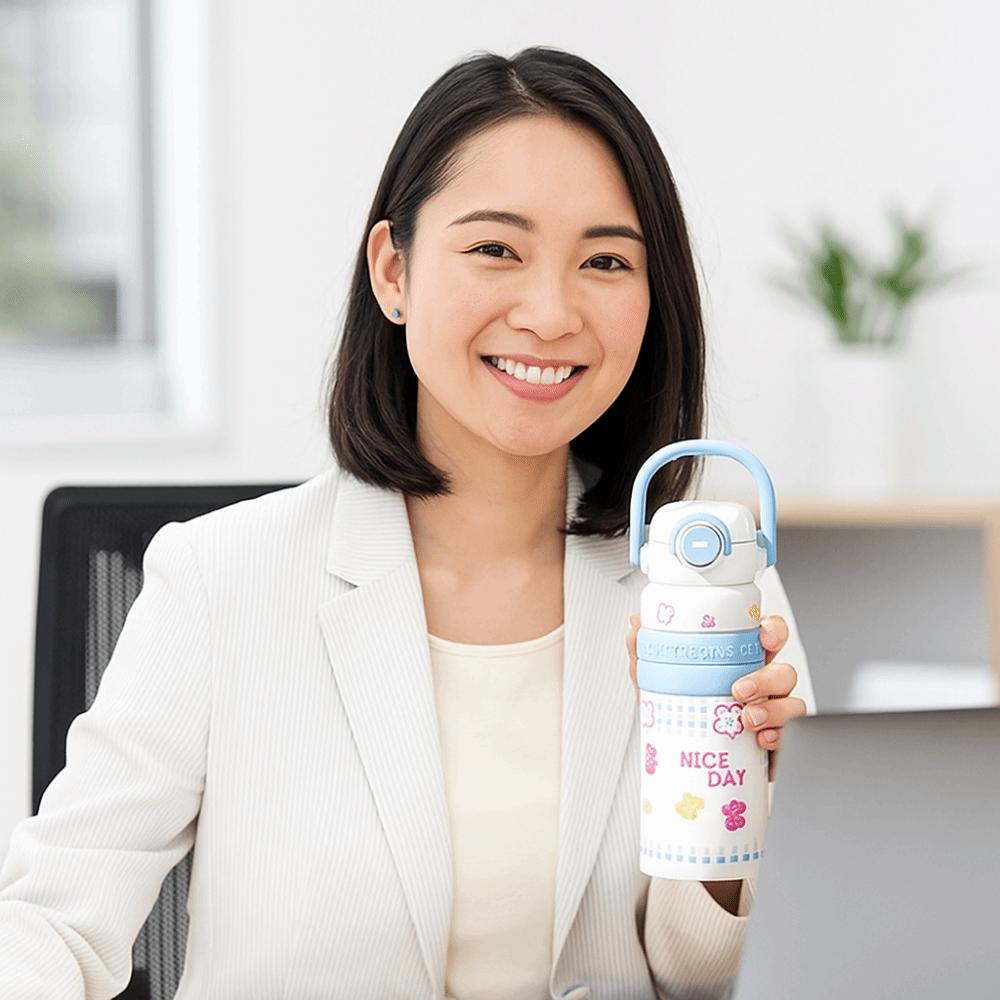 Large Capacity Bounce Insulated Cup Double Drink Vacuum-insulated Bottle School