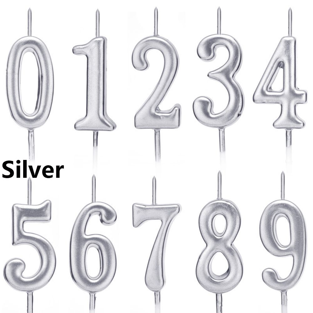1 PC 0-9 Party Supplies Ornaments Cupcake Decor Cake Topper Number Candles Happy Birthday