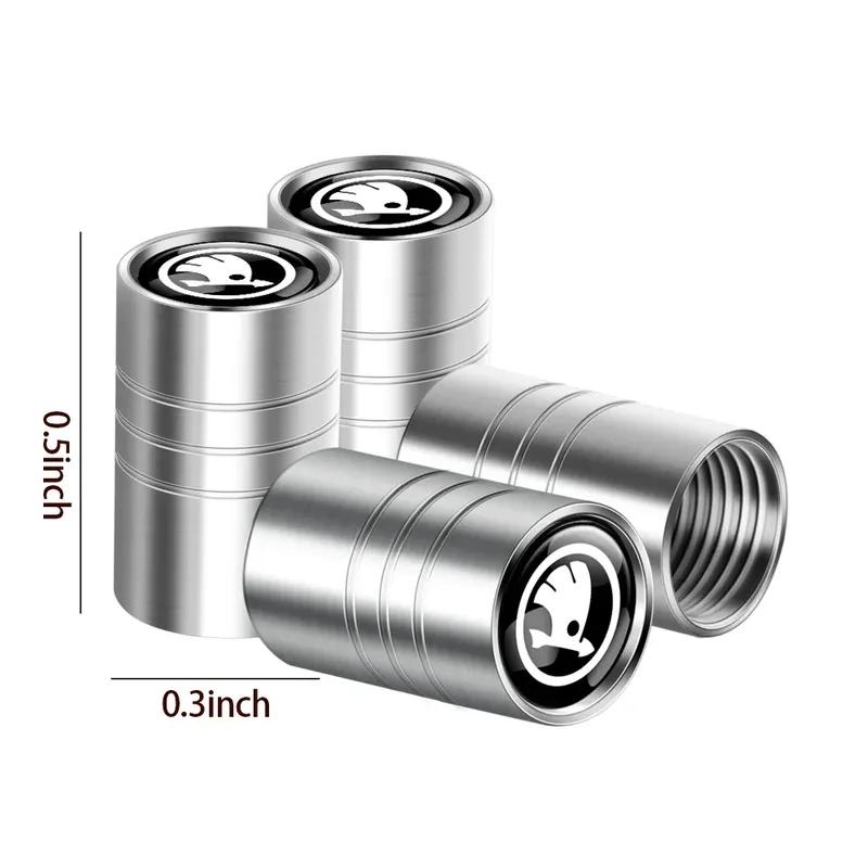 New 3D Metal Car Dustproof Caps Tire Wheel Stem Valve Caps For Skoda Octavia A5 A7 Rapid Fabia Superb Kodiaq Scala MK2 MK3 Karoq