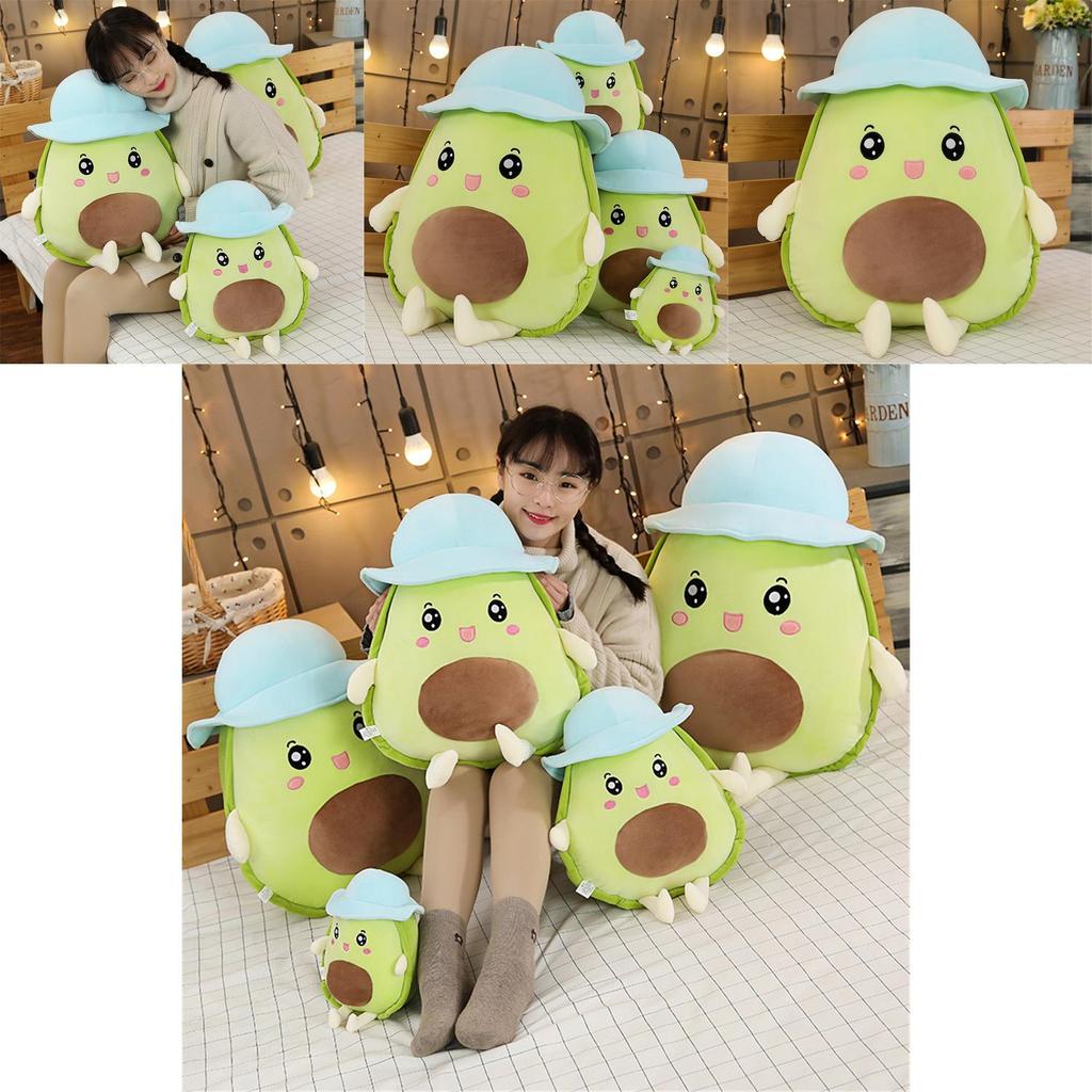 Adorable Cartoon Avocado Plush Pillow Soft Stuffed Fruit Doll For Cozy Comfort