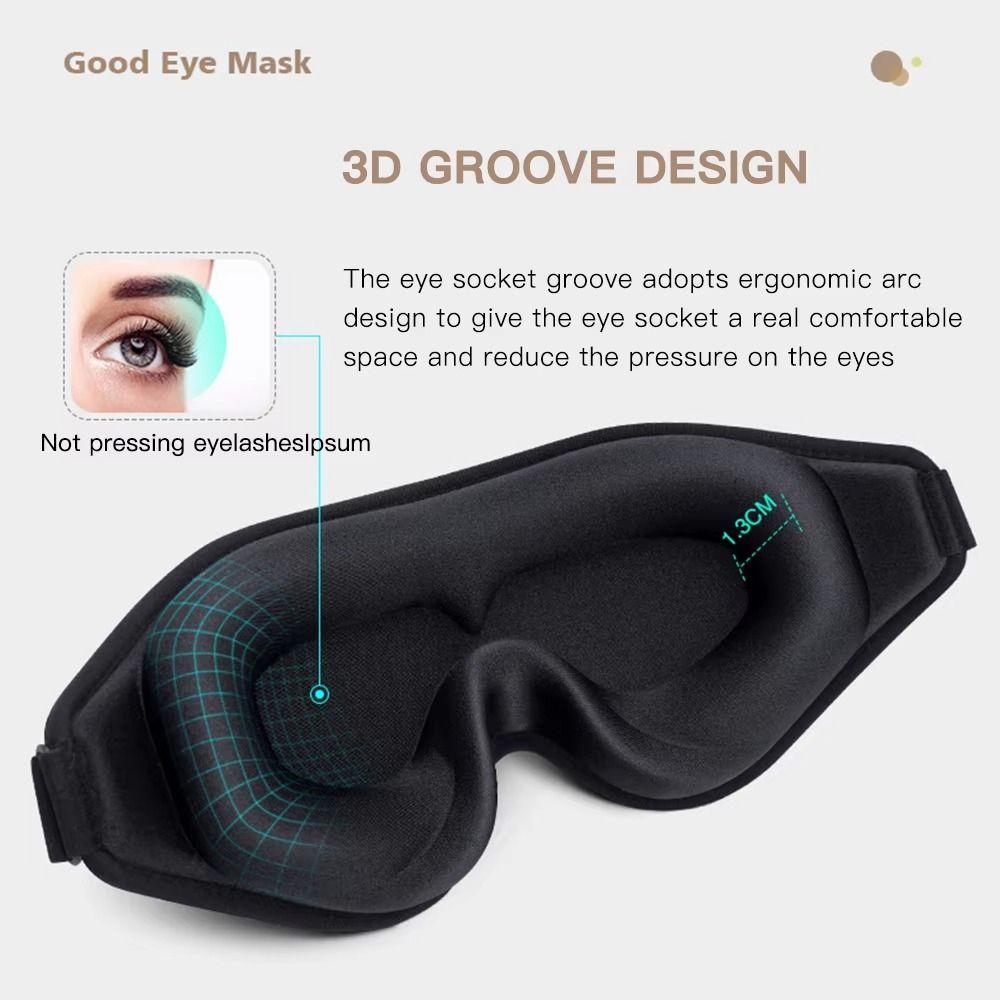 No Pressure 3D Sleep Eye Shade Deep Contoured Blindfold Eyepatch Eye Cover Side Sleepers
