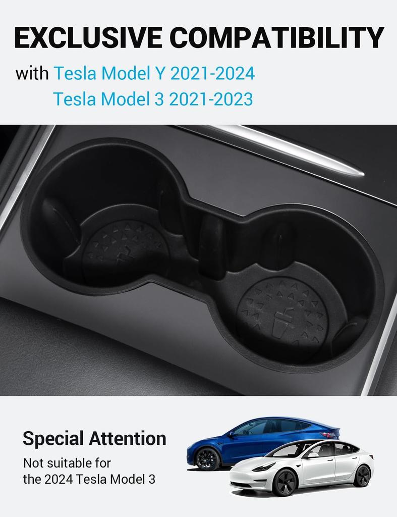 Motrobe Tesla Model Y Model 3 Center Console Cup Holder Insert Tesla Center Console Interior Accessory not fit Model Y Juniper 2025 2026 Model 3