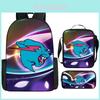 Mochila Escolar 3D Mr Beast Lightning Cat com Tecido Oxford Respirável para Crianças