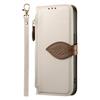 Wallet Flip Case for Infinix Note 50 30 Pro 30i 12 2023 with Card Slots,Leaf Design Cover, Detachable Wrist Strap