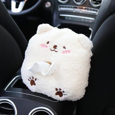 Car Tissue Box Cute Plush Animals Napkin Tissue Paper Holder Portable Drawer Box Car Styling Multi-function Car Supplies Women