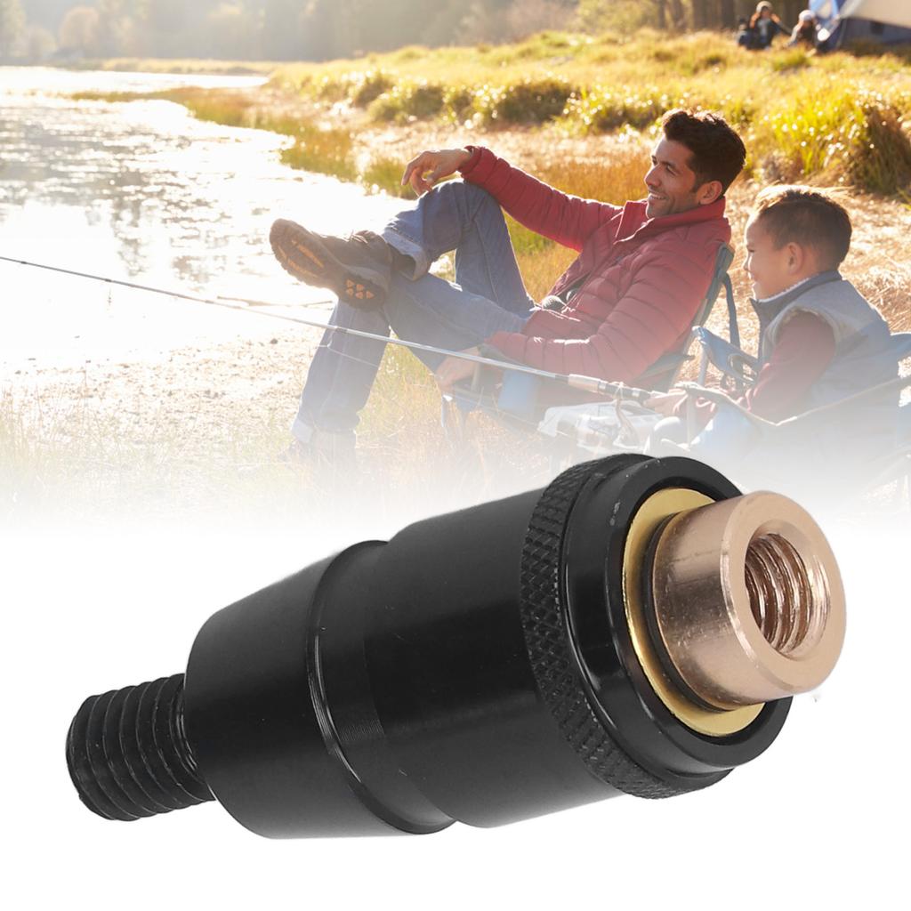 8mm Fishing Net Rod Pod Connector Anti Rotation Screw Net Head Adapter Universal Connector Fishing Accessories Black