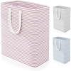 Red 100L Waterproof Freestanding Foldable Laundry Basket 55×30×60 Cm, Reinforced Handles