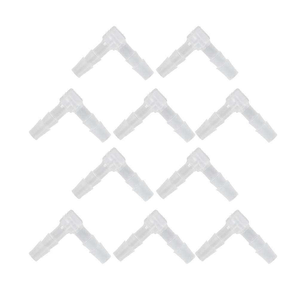 10Pcs Elbow Hose Barb Plastic Fitting 90 Degree Equal Barbed Joint Adapter L Shape for Aquarium