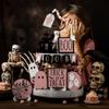 13pcs Pumpkin Cute Ghost Tray Decor Wooden Signs Ornaments Halloween Desk Decoration  Tabletop