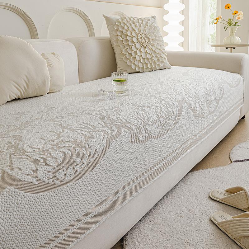 

New Summer Cool Doudou French Wind Straight Row Sofa Cushion Fixed Non-Slip Summer Ice Silk Seat Cushion 70*70cm