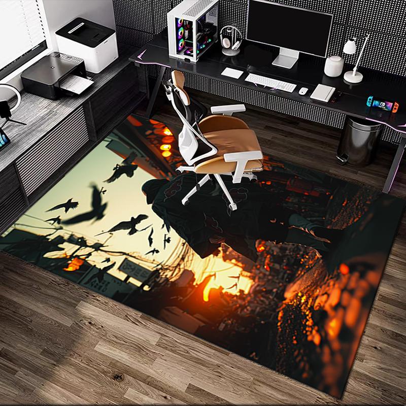 1pc General-purpose Rug, Naruto Printed Area Rug, Comfortable Office Chair Carpet, Home Entrance Floor Mat