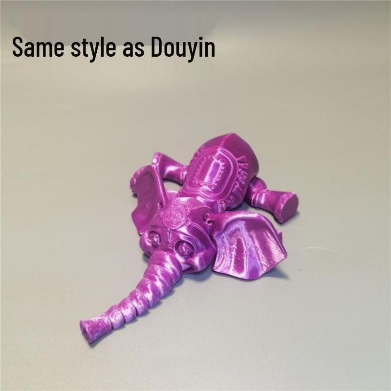 3D Printed Baby Elephant Figurine - Micro Landscape Ornament & Gift Model