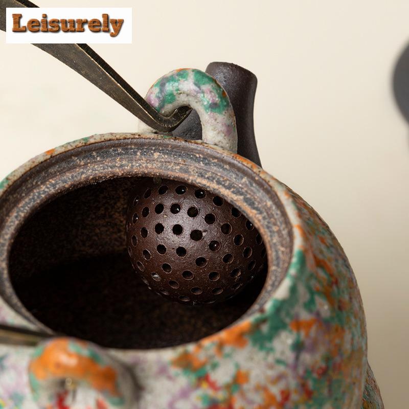 225ml Lifting Handle Teapot Zen Tea Infuser Pot Household Tea Soaking Kettle With Ball Hole Green Tea Cha Accessories Collection