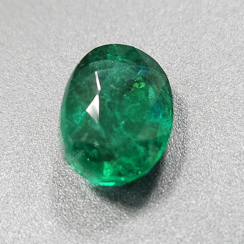 Certified Natural Zambian Green Emerald 11.25 Ct Oval Cut Loose Gemstone