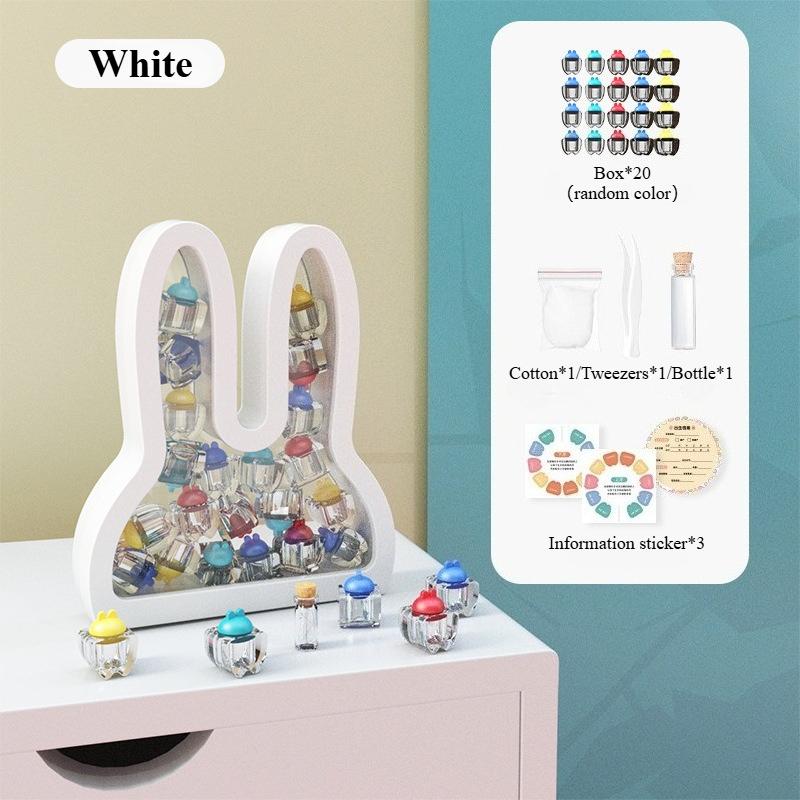 Коробочка для молочного зуба с заячьими ушками, фея, держатель для лануго, коробочка для хранения выпавших зубов в форме кролика, памятная коробочка для новорожденного белый